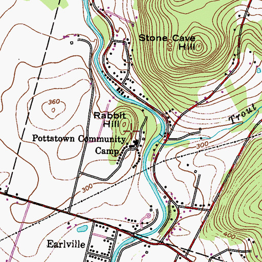 Topographic Map of Rabbit Hill, PA