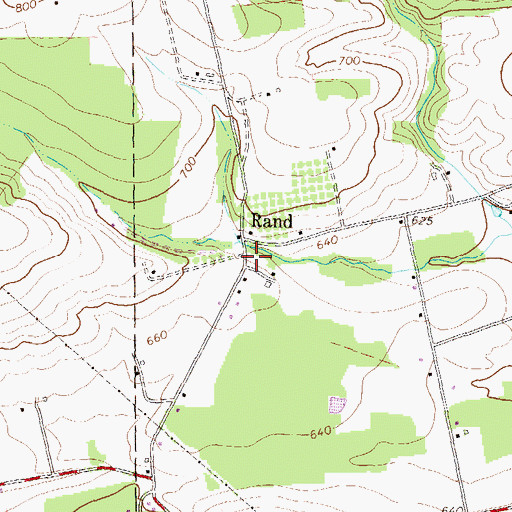 Topographic Map of Rand, PA