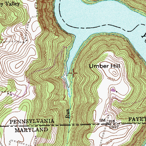 Topographic Map of Reason Run, PA