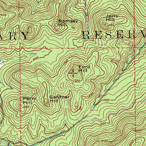 Topographic Map of Ford Hill, AL