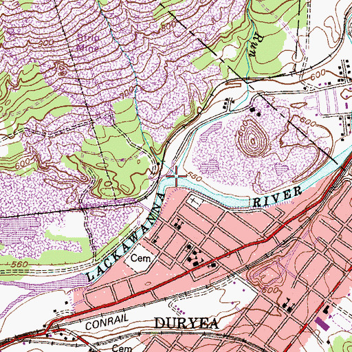 Topographic Map of Red Spring Run, PA