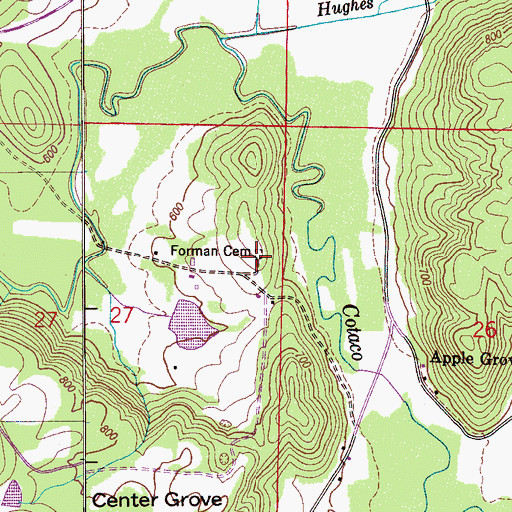 Topographic Map of Forman Cemetery, AL