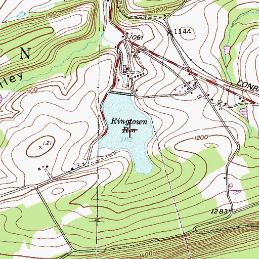 Topographic Map of Ringtown Reservoir, PA
