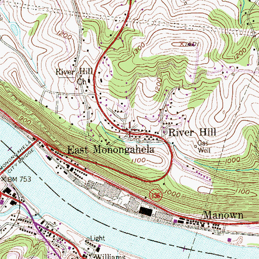 Topographic Map of River Hill, PA