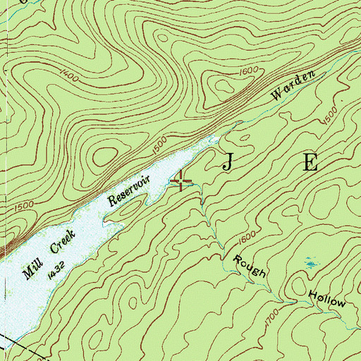 Topographic Map of Rough Hollow, PA