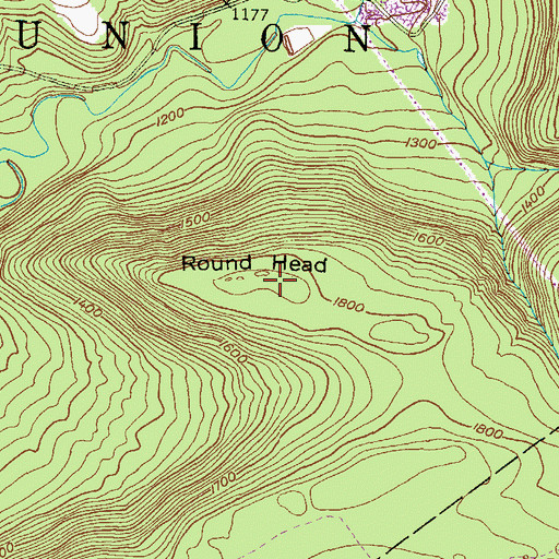 Topographic Map of Round Head, PA