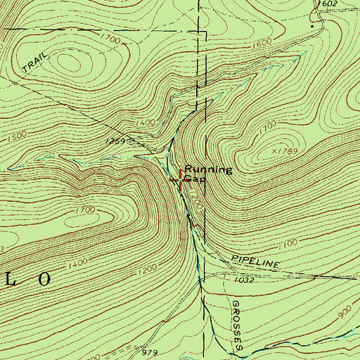 Topographic Map of Running Gap, PA