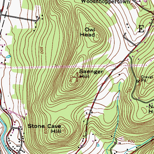 Topographic Map of Saenger Hill, PA