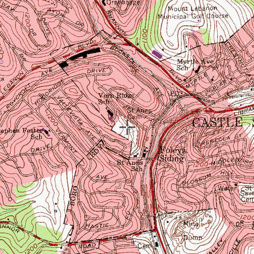 Topographic Map of Saint Ann's Cemetery, PA