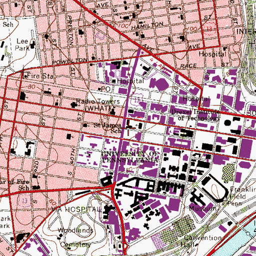 Topographic Map of Saint James School, PA