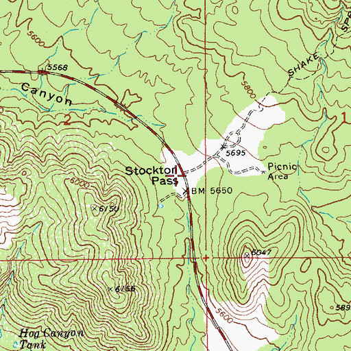 Topographic Map of Stockton Pass, AZ