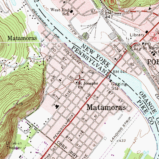 Topographic Map of Saint Josephs Church, PA
