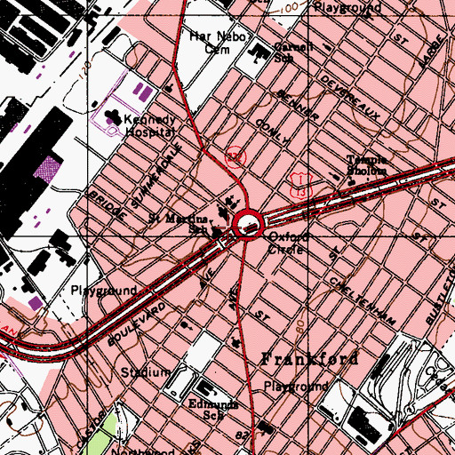Topographic Map of Saint Martins School, PA