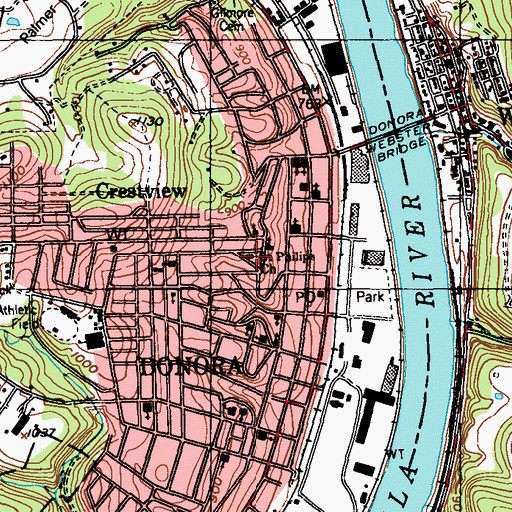 Topographic Map of Saint Phillips Church, PA