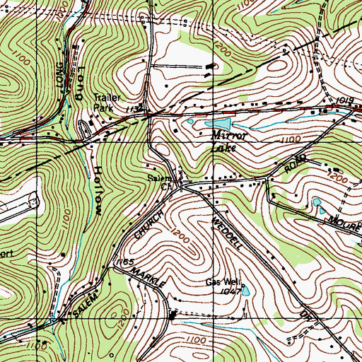 Topographic Map of Salem Church, PA
