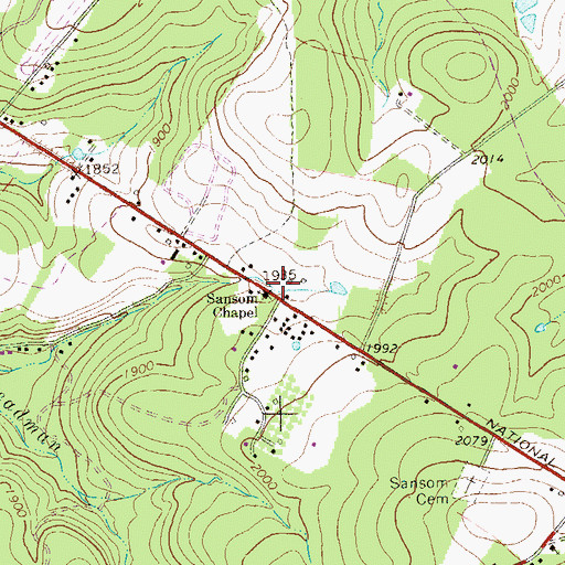 Topographic Map of Sansom Chapel, PA