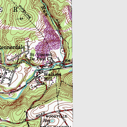 Topographic Map of Scotts Run, PA