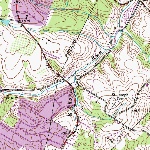 Topographic Map of Shafers Run, PA