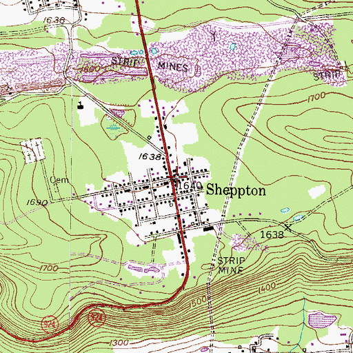 Topographic Map of Sheppton, PA