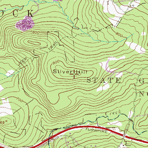 Topographic Map of Silver Hill, PA