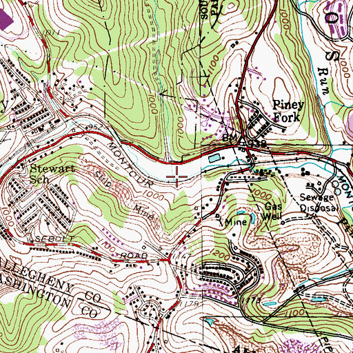 Topographic Map of Sleepy Hollow Run, PA