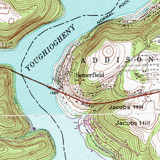 Topographic Map of Somerfield, PA