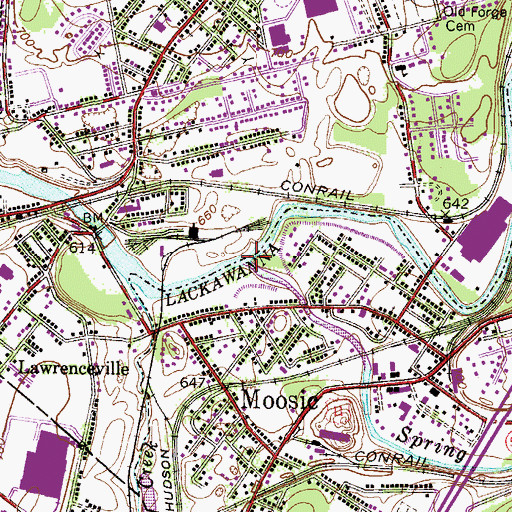 Topographic Map of Spring Brook, PA