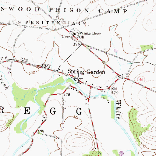Topographic Map of Spring Garden, PA