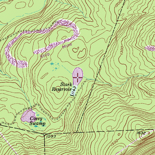 Topographic Map of Stark Reservoir, PA
