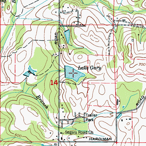Topographic Map of Lake Gary, AL