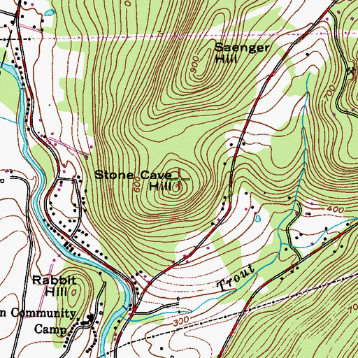 Topographic Map of Stone Cave Hill, PA
