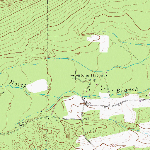 Topographic Map of Stone Haven Camp, PA