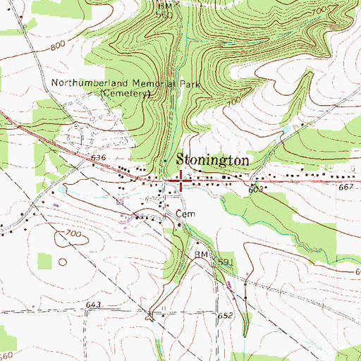 Topographic Map of Stonington, PA