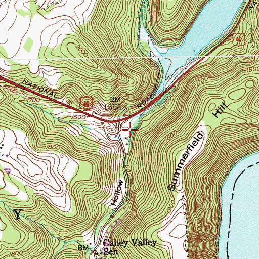 Topographic Map of Stuck Hollow, PA