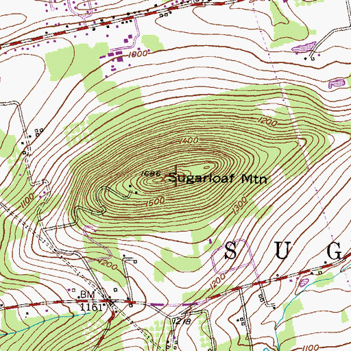 Topographic Map of Sugarloaf Mountain, PA