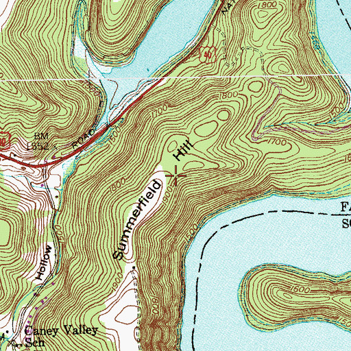 Topographic Map of Summerfield Hill, PA
