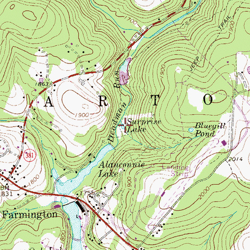 Topographic Map of Surprise Lake, PA