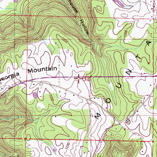 Topographic Map of Georgia Mountain, AL