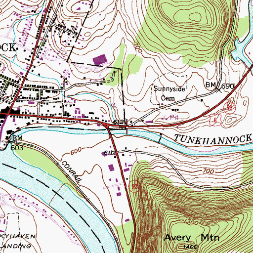 Topographic Map of Swale Brook, PA