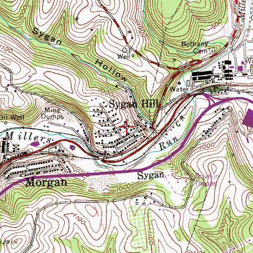 Topographic Map of Sygan Hill, PA