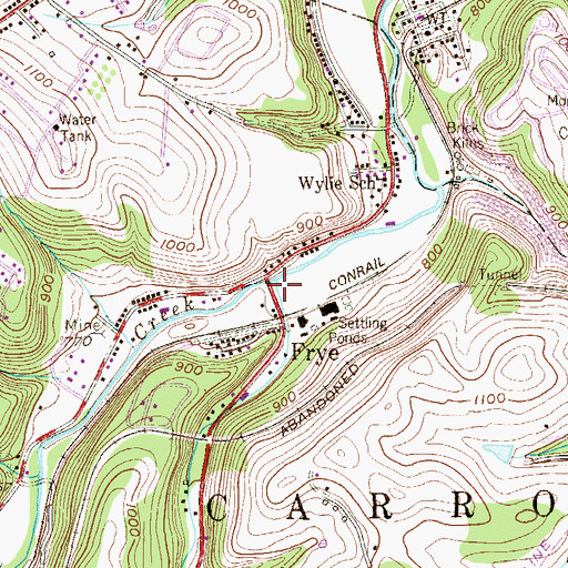 Topographic Map of Taylors Run, PA
