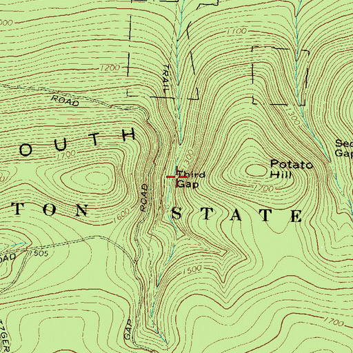 Topographic Map of Third Gap, PA