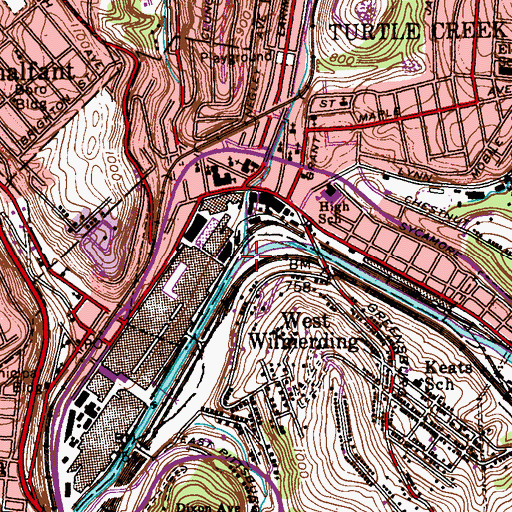 Topographic Map of Thompson Run, PA