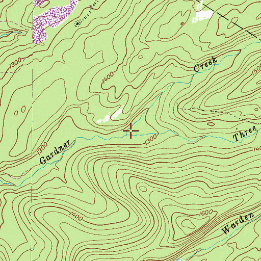 Topographic Map of Three Spring Brook, PA