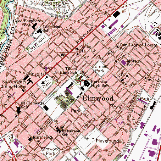 Topographic Map of Tilden Junior High School, PA