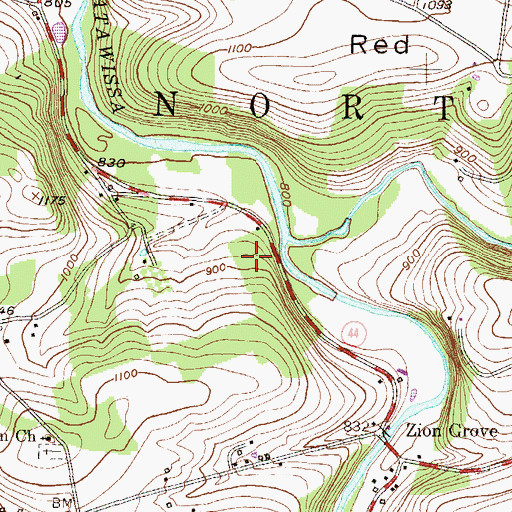 Topographic Map of Tomhicken Creek, PA