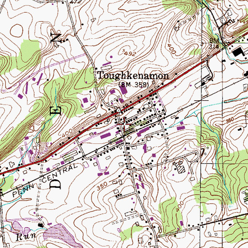Topographic Map of Toughkenamon, PA