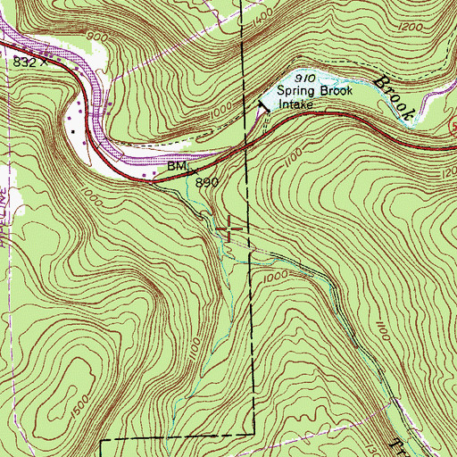 Topographic Map of Trout Creek, PA