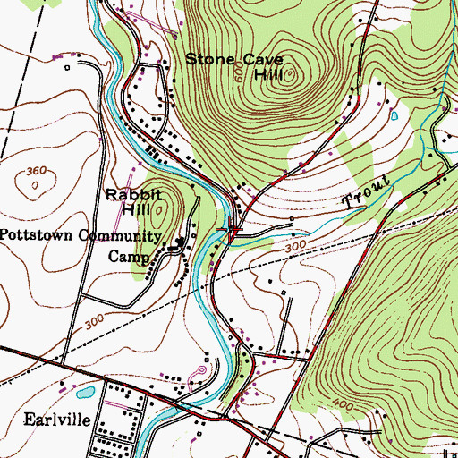Topographic Map of Trout Run, PA