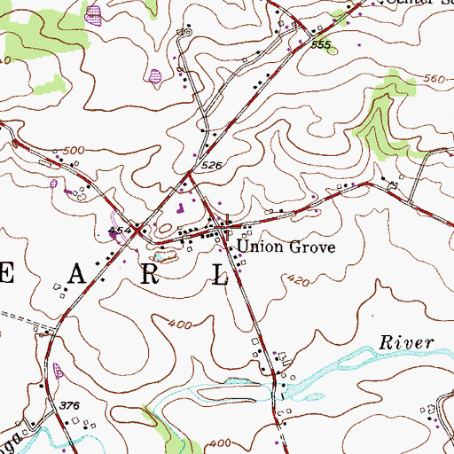 Topographic Map of Union Grove, PA